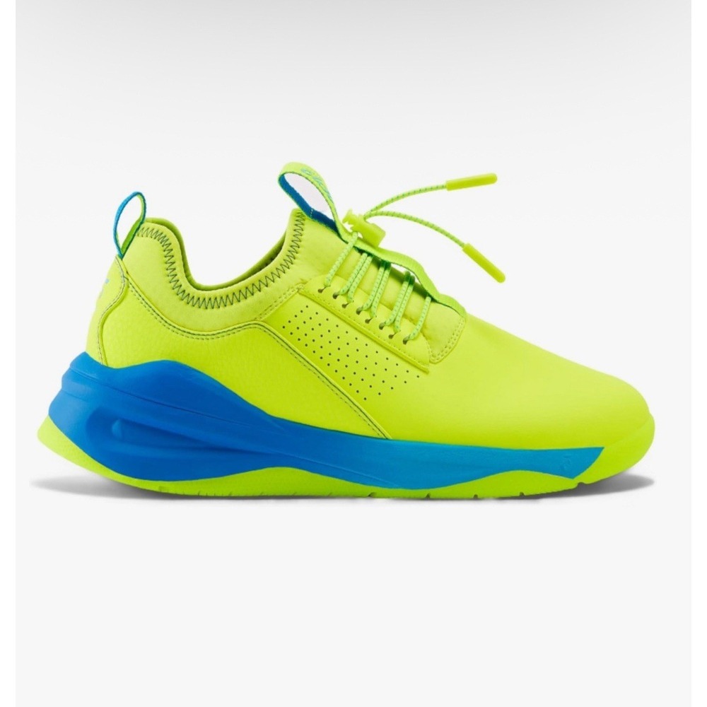 Classic‎ No Tie Laces Neon Yellow/Blue Nursing Shoes Women's Size 7/Men's 5.5